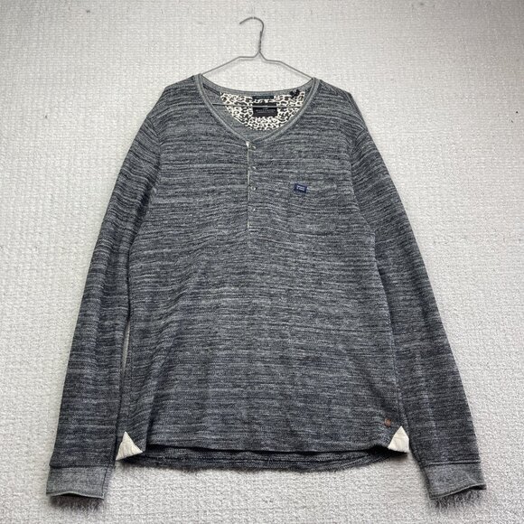 Scotch & Soda Sweater Retro De Luxe Sweatshirt Pullover Men Sz Large Grey Pocket - Picture 1 of 14